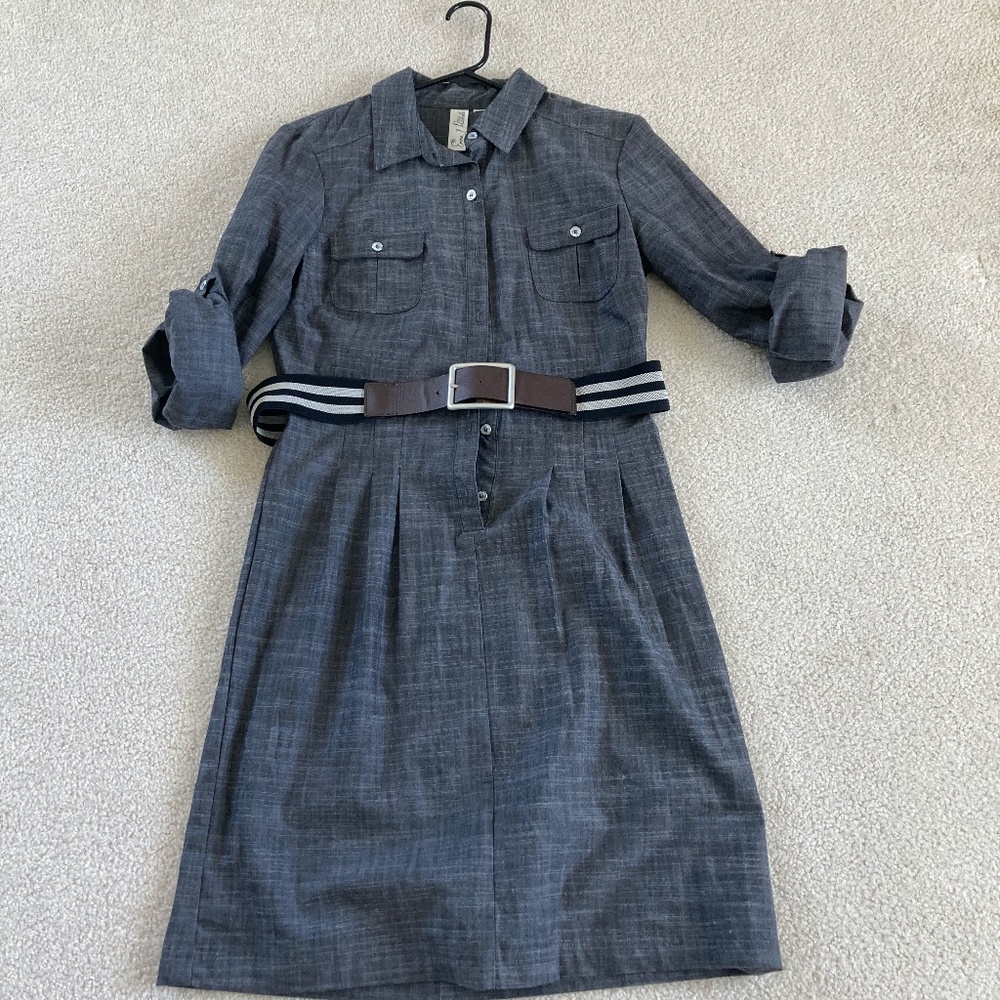 Emma and Michele Long Sleeve Belted Dress